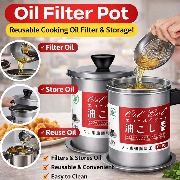 1.4L Kitchen Oil Filter & Storage Container