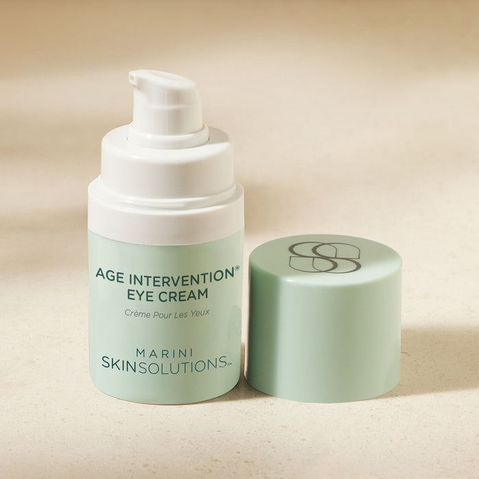 Image of an open Marini SkinSolutions Age Intervention Eye Cream