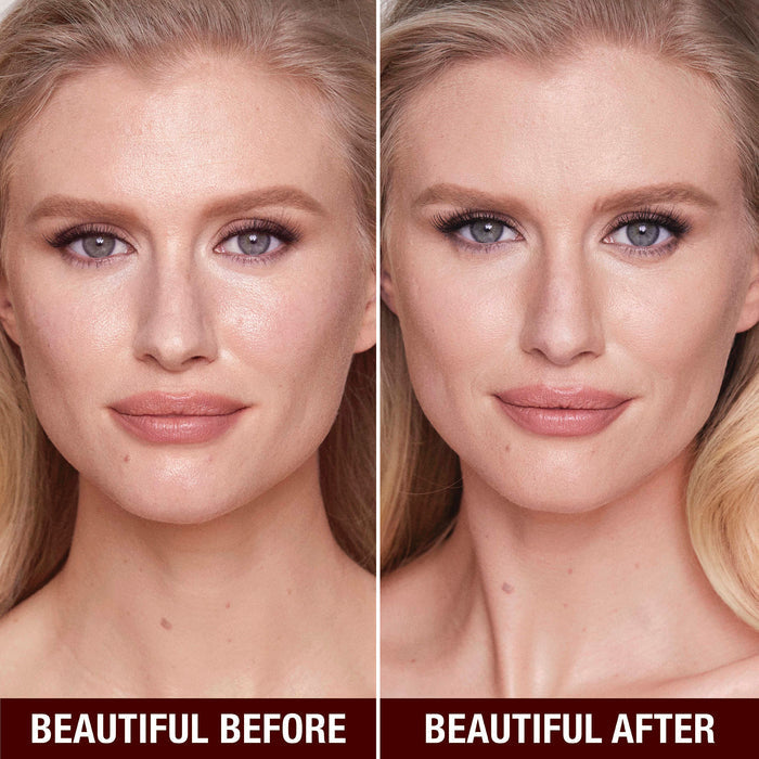 Before and after results of using Charlotte Tilbury 1 Fair variant: 1 Fair