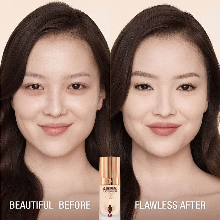 Before and after results of using  Airbrush Flawless Foundation variant: 1 Neutral