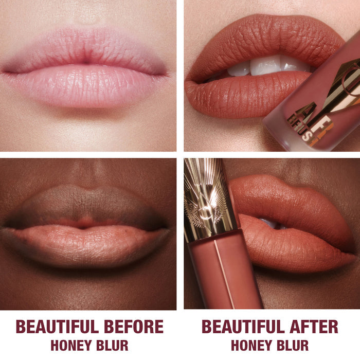 Before and after results of using   variant: Honey Blur