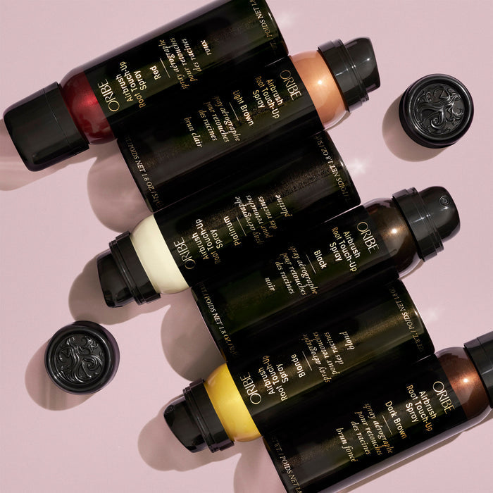Lifestyle image of Oribe Airbrush Root Touch-Up Spray for Gray Coverage & Root Concealer