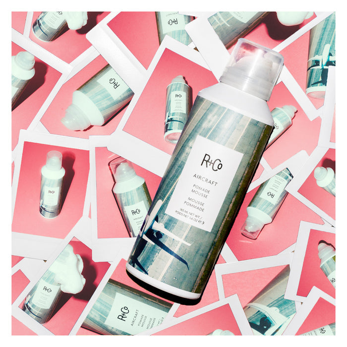 Lifestyle image of R+Co Aircraft Pomade Mousse
