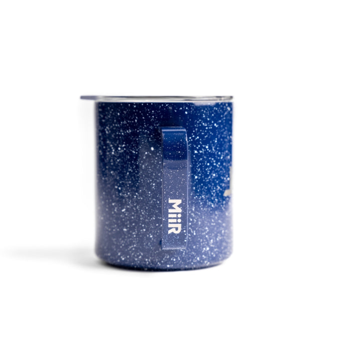 Blue Metal Coffee mug with the julbo logo and coordinates of the Julbo HQ in France #color_julbo-camper-mug-12oz-blue-enamel
