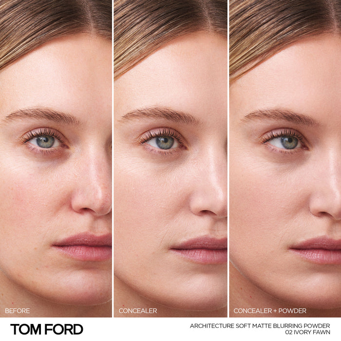 Model image of Tom Ford Architecture Soft Matte Blurring Powder variant: Ivory Fawn