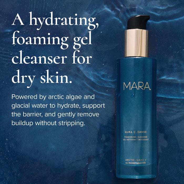 Lifestyle image of Mara Aura Cleanse Foaming Gel Cleanser