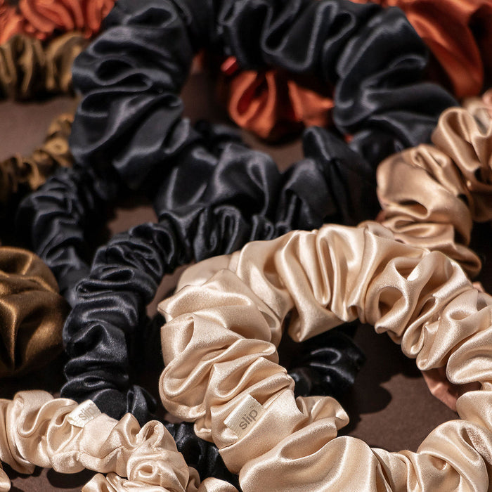 Lifestyle image of Slip Back to Basics Assorted Scrunchies variant: Silver