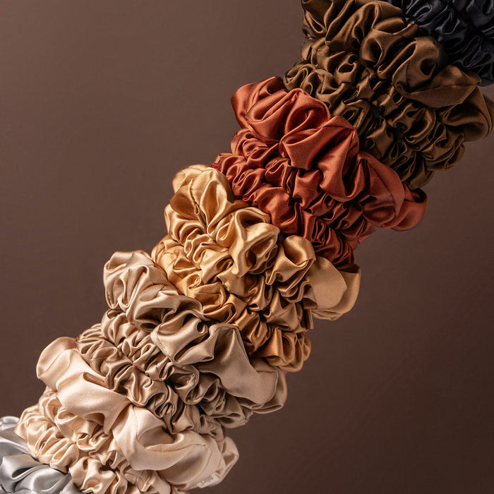 Lifestyle image of Slip Back to Basics Assorted Scrunchies variant: Silver