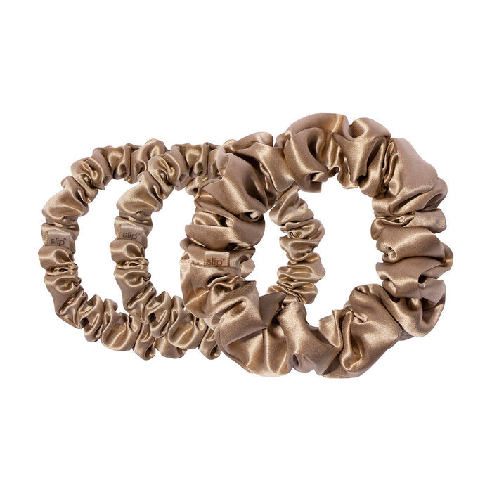 Image of an open Slip Back to Basics Assorted Scrunchies variant: Light Brown