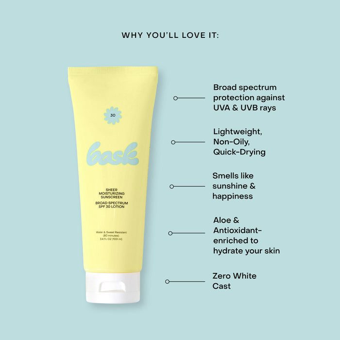 Swatch image of Bask Suncare Sheer Moisturizing Lotion SPF 30 variant: Default Title