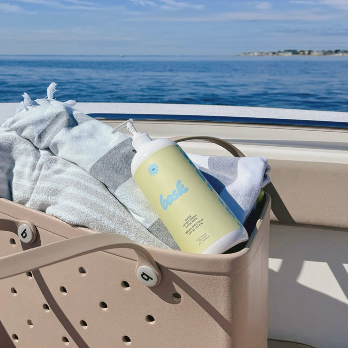 Lifestyle image of Bask Suncare Big Bask Lotion SPF 30 variant: 32 fl oz