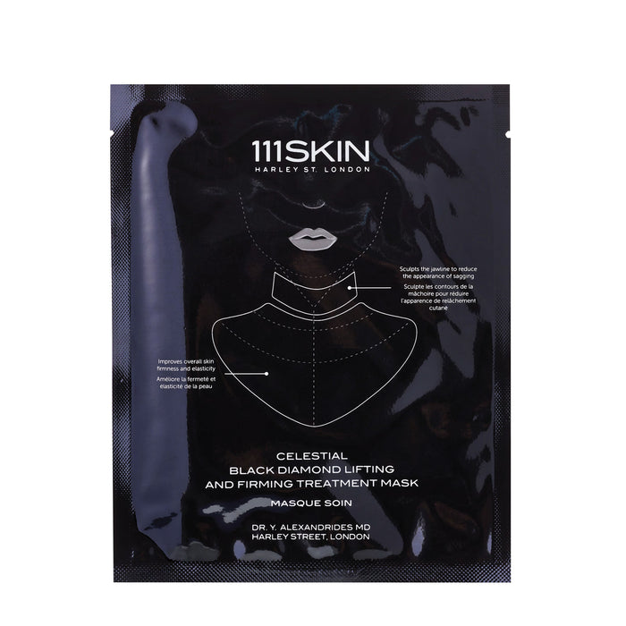 Image of an open 111SKIN Black Diamond Lifting and Firming Neck Mask