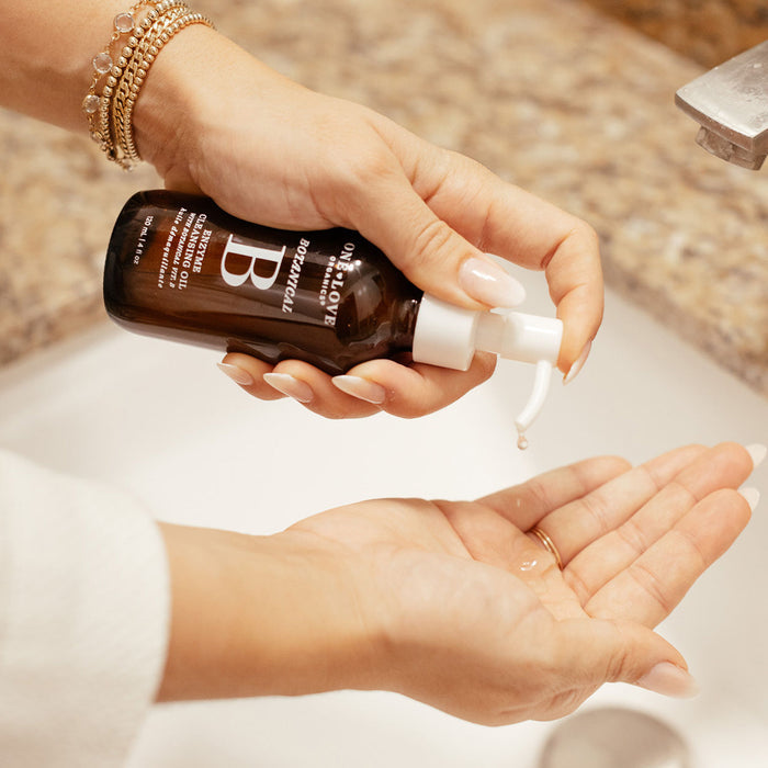 Lifestyle image of One Love Organics Botanical B Enzyme Cleansing Oil