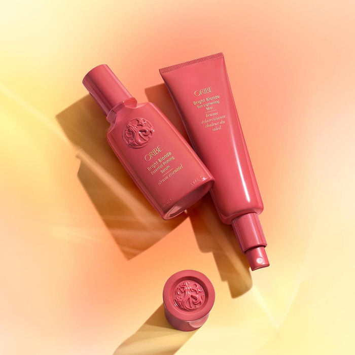 Lifestyle image of Oribe Bright Blonde Essential Toning Priming Serum for Blonde Hair