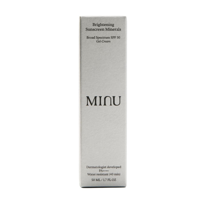 Image of the Minu Brightening Sunscreen Minerals Broad Spectrum Gel-Cream SPF 30 box