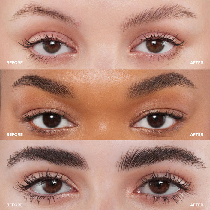 Before and after results of using Anastasia Beverly Hills Brow Freeze Extreme Hold Laminated-Look Sculpting Eyebrow Wax
