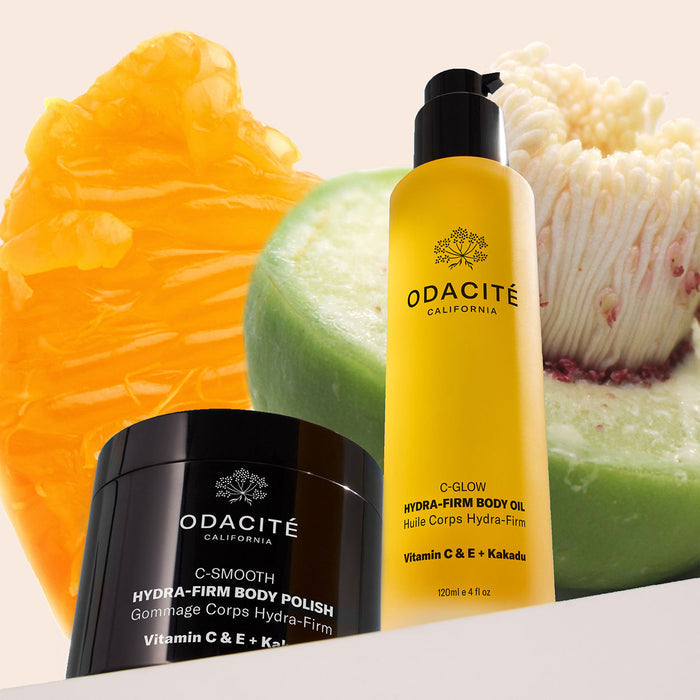 Lifestyle image of Odacité C-Glow Hydra-Firm Body Oil