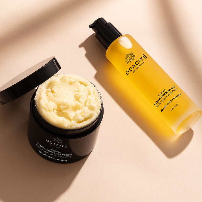 Lifestyle image of Odacité C-Glow Hydra-Firm Body Oil