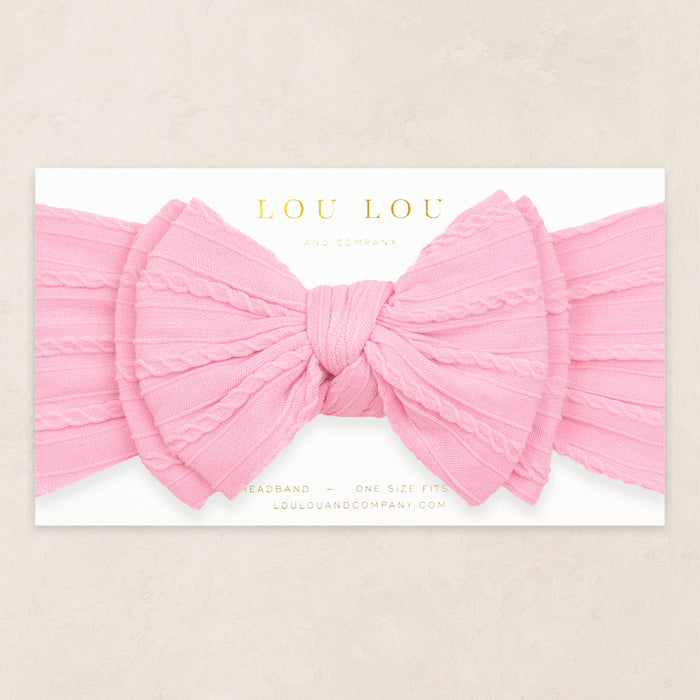 Cable Knit Headband - Bubblegum Pink