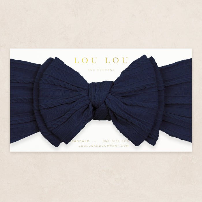 Cable Knit Headband - Navy