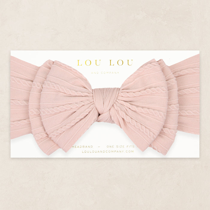 Cable Knit Headband - Powder Pink