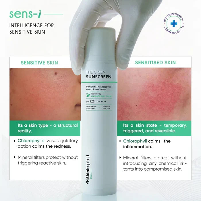 Mineral sunscreen SPF 50 with zinc oxide, physical sunscreen for face ideal for reactive and irritated skin