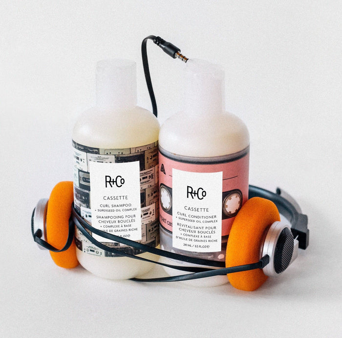 Lifestyle image of R+Co Cassette Curl Conditioner variant: 8.5 fl oz