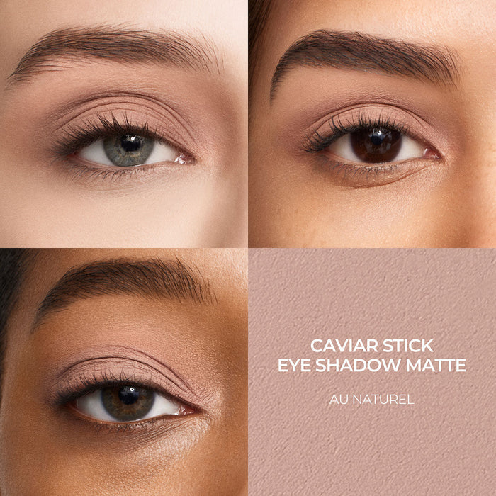 A shade comparison of Laura Mercier Caviar Stick Matte Eye Shadow variant: Au Naturel