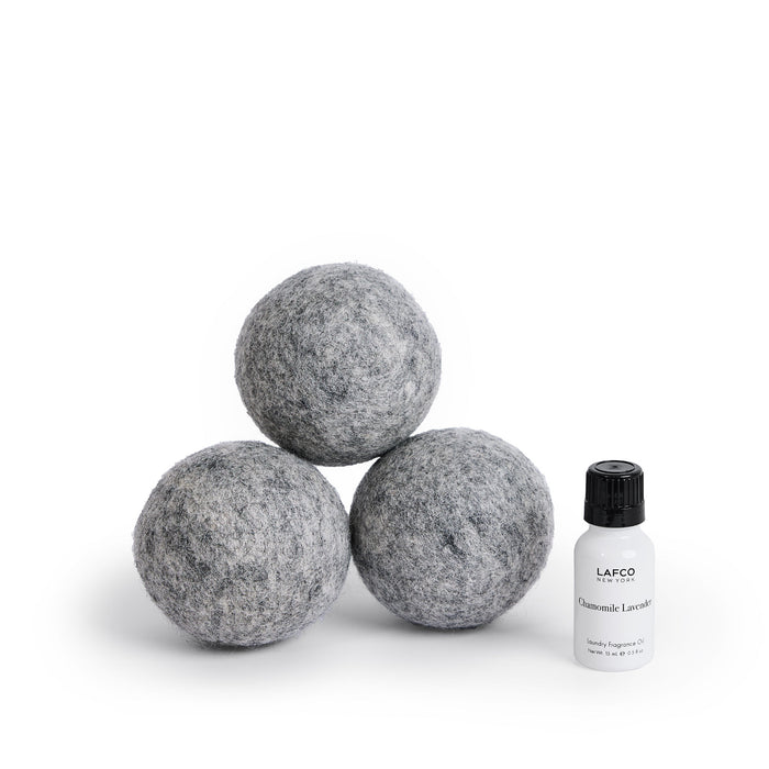 Image of an open Lafco Chamomile Lavender Laundry Dryer Ball Set