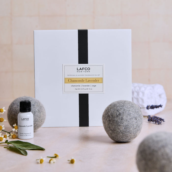 Lifestyle image of Lafco Chamomile Lavender Laundry Dryer Ball Set
