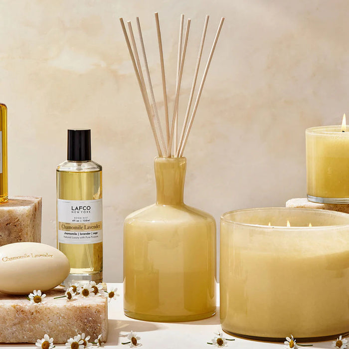 Lifestyle image of Lafco Chamomile Lavender Reed Diffuser variant: 15 fl oz (Signature)