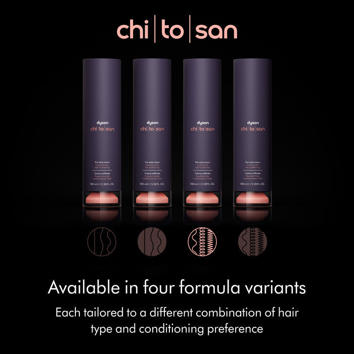 Lifestyle image of Dyson Chitosan Pre-Style Cream Curly to Coily Light Conditioning variant: 3.38 fl oz (Refill)
