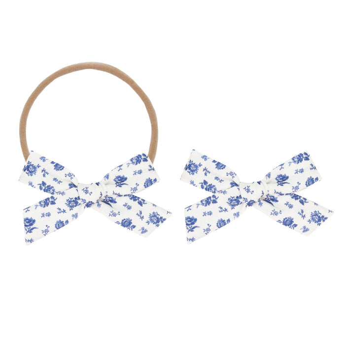 Classic Bow - Forget Me Not Floral Petite