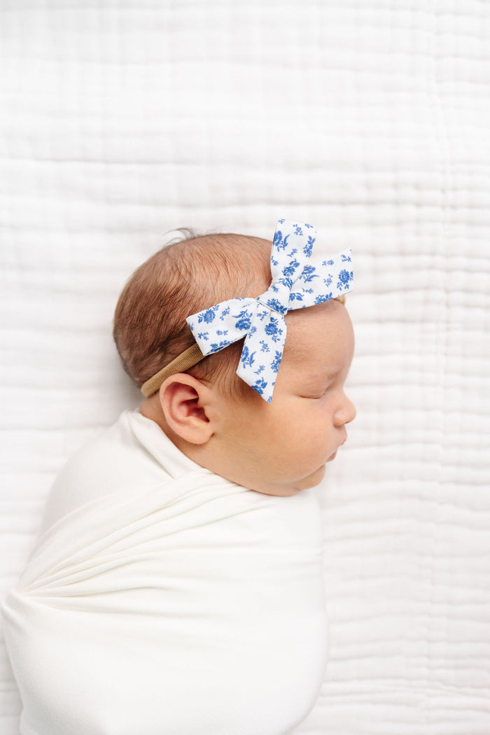 Classic Bow - Forget Me Not Floral Petite