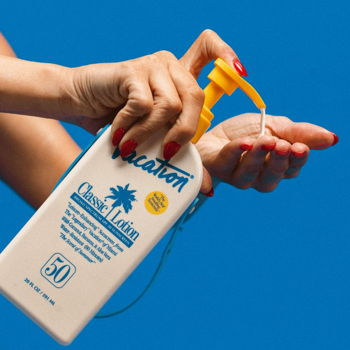 An arm swatch of Vacation Classic Lotion Sun Jug SPF 50