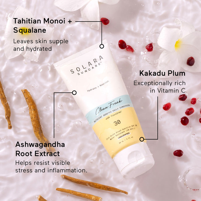 Information related to Solara Suncare Clean Freak Active Wear Body Sunscreen Moisturizer SPF 30
