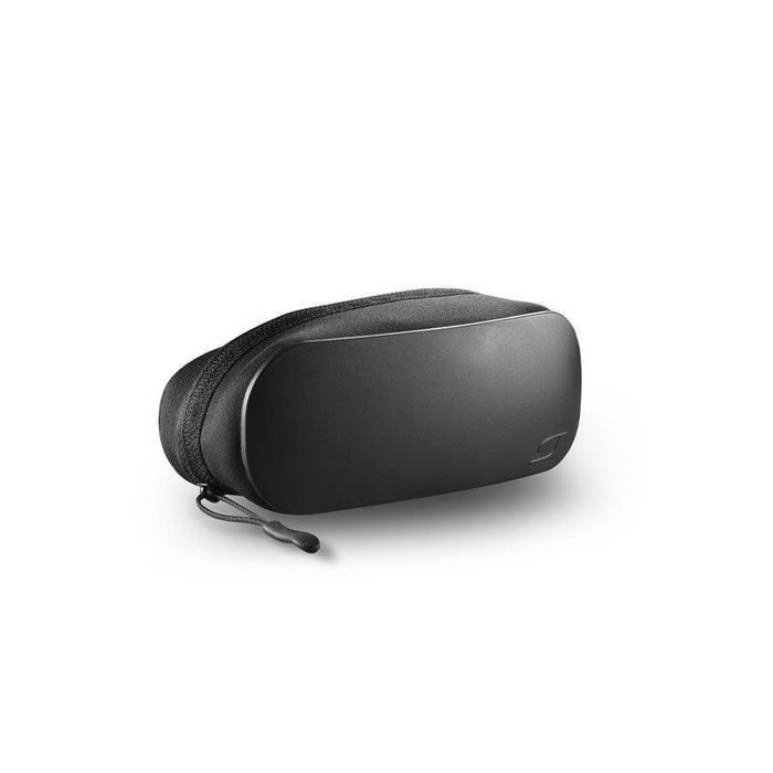 The Julbo Eyewear Collapsible Travel Sunglasses Case, a black, zippered case with a wrist strap, is shown against a white background—ideal for storing and protecting small electronics or accessories.