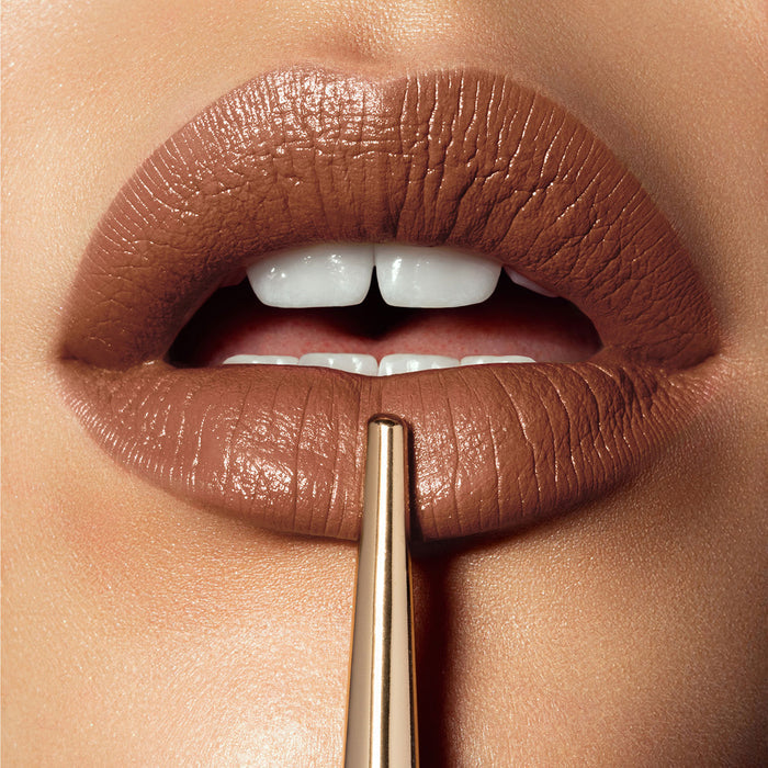 Model image of Hourglass Confession Ultra Slim High Intensity Refillable Lipstick variant: EVERYTIME