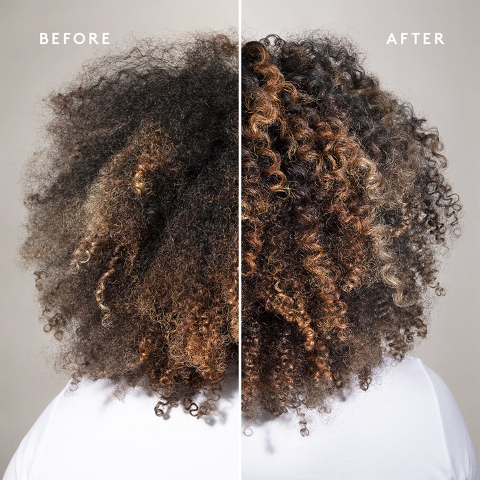Before and after results of using Virtue Curl Shampoo variant: 8 oz