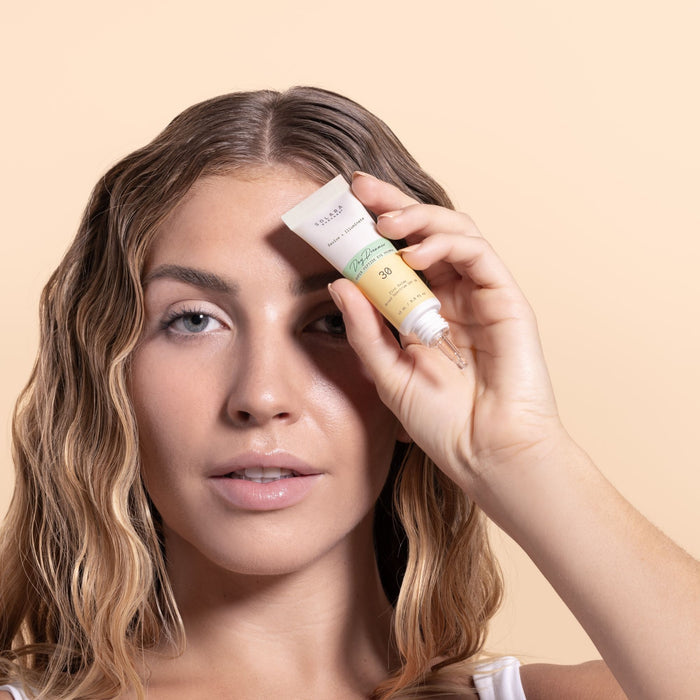 Model image of Solara Suncare Day Dreamer Super Peptide Eye Primer SPF 30 variant: Default Title