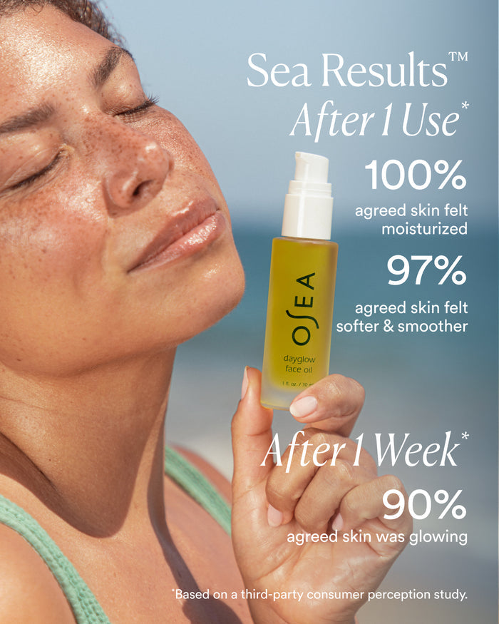 Clinical results claim: 100% felt moisturized after one use, 90% saw glowing skin after one week