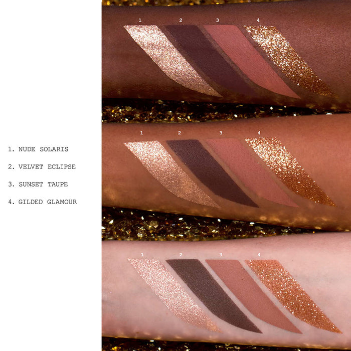 An arm swatch of Pat McGrath Labs Divine Bronze Luxe Quad: Venusian Sunrise