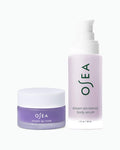 OSEA lip mask and body serum on a white background