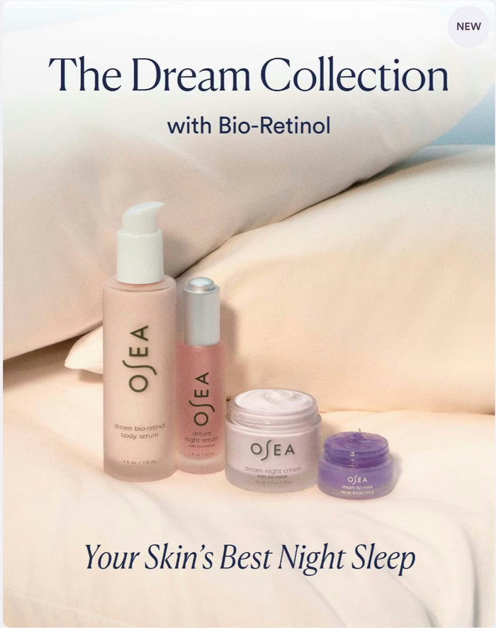 The Dream Collection with Bio-Retinol displayed together for a complete nighttime ritual