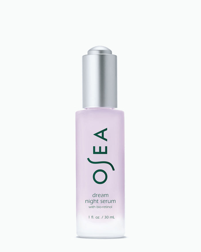 Dream Night Serum with Bio-Retinol 1 oz bottle on white background for ecommerce display