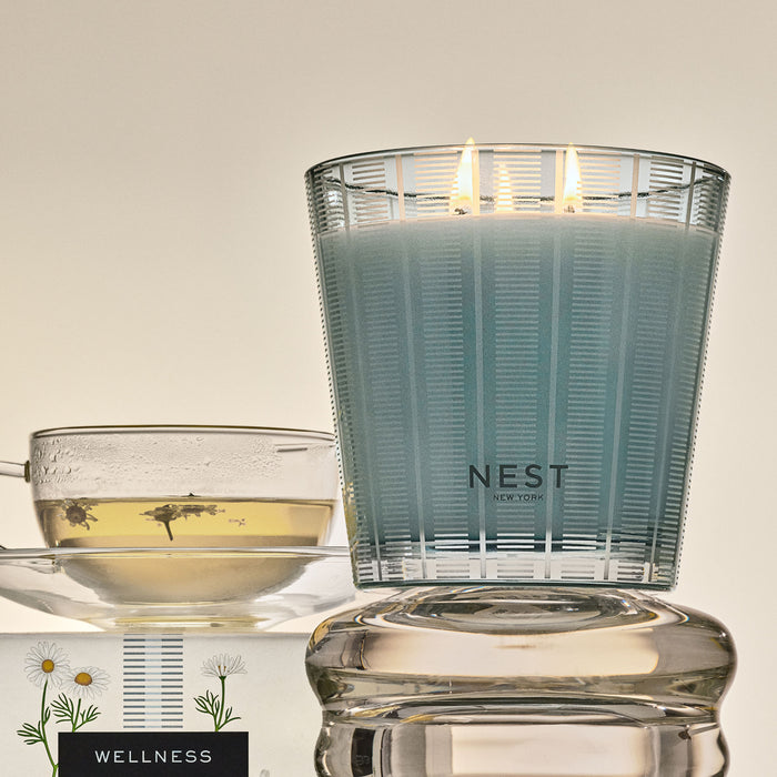 Lifestyle image of Nest Driftwood & Chamomile Candle variant: 21.1 oz (3-Wick)
