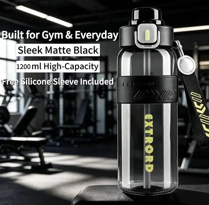 Dual-Use Sports Water Bottle - Leak-Proof, Heat-Resistant, BPA-Free, with Lanyard & Silicone Grip