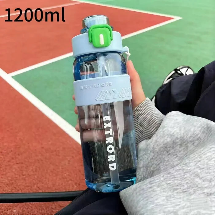 Dual-Use Sports Water Bottle - Leak-Proof, Heat-Resistant, BPA-Free, with Lanyard & Silicone Grip