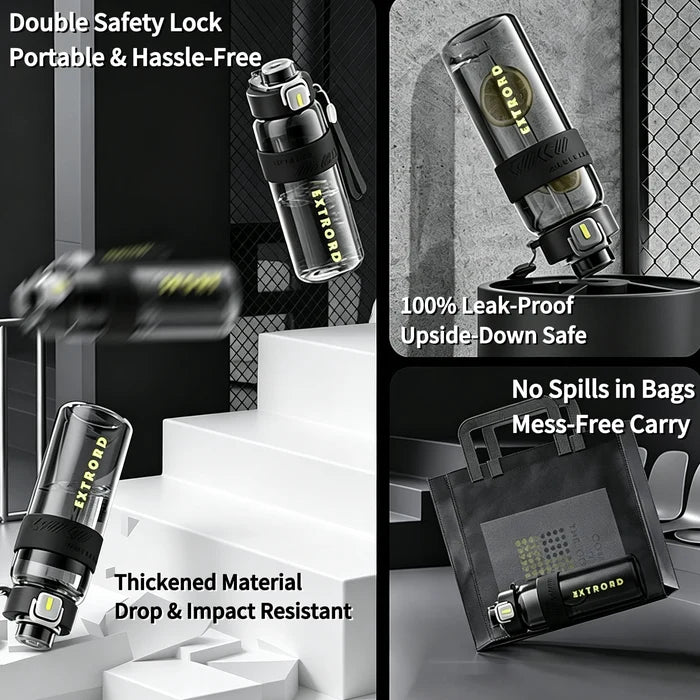 Dual-Use Sports Water Bottle - Leak-Proof, Heat-Resistant, BPA-Free, with Lanyard & Silicone Grip