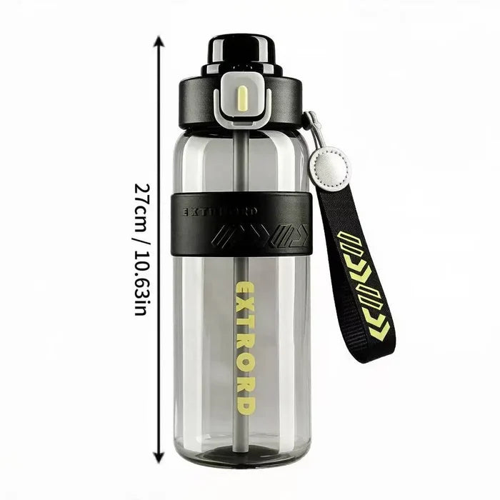 Dual-Use Sports Water Bottle - Leak-Proof, Heat-Resistant, BPA-Free, with Lanyard & Silicone Grip